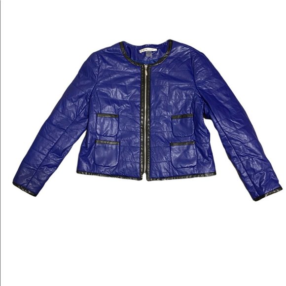 Peter Nygard Jackets & Blazers - Peter Nygard Blue Faux Leather Jacket